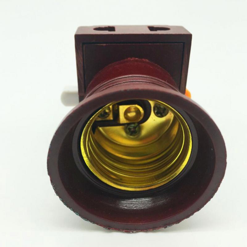 2pcs E27 Lamp Socket Multi-purpose Socket Switch Lamp Holder Hole Bakelite Shell Flame Retardant Material Bulb Holder 220V