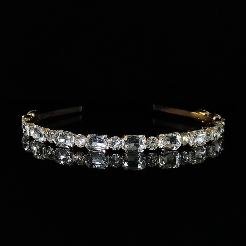 Ladies Tiaras Full Crystal Simple Hair Bands Hair Hoops Lady super flash Wedding Hair Accessories: XZ404white