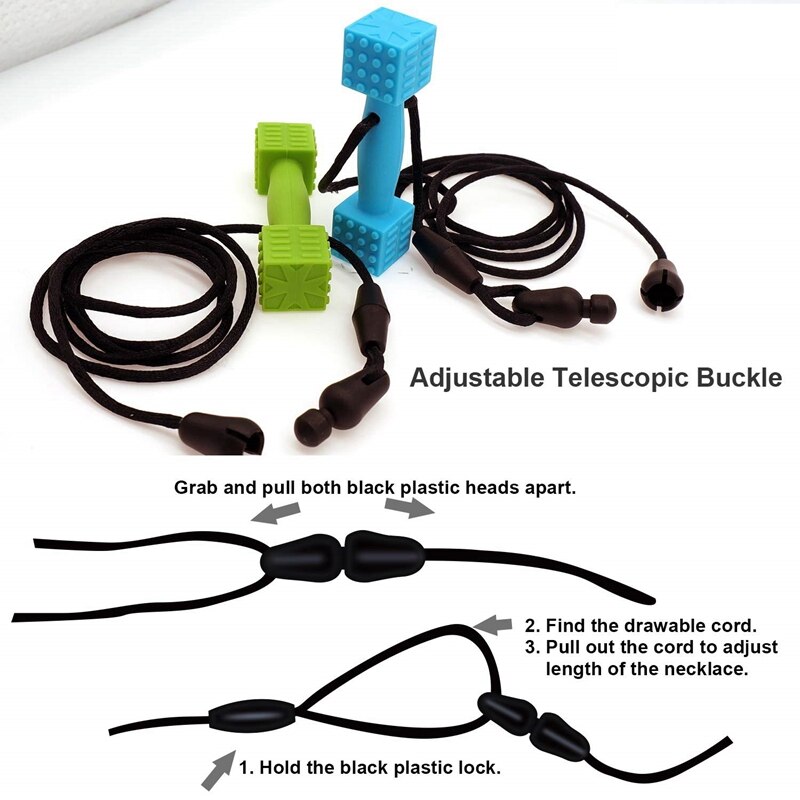 Ciondolo con manubri creativo sensuale ciondolo da masticare collana massaggiagengive giocattolo autistico asta molare per bambini
