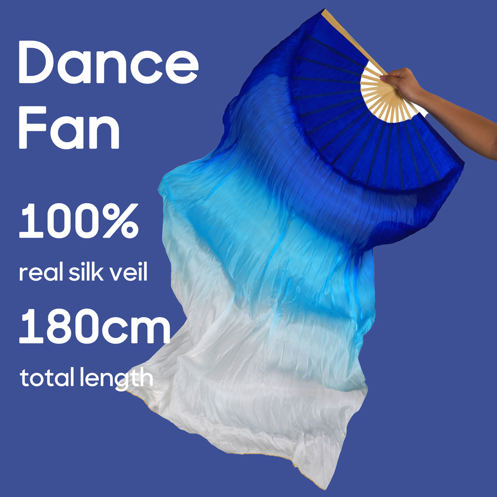 Wachlarz robić Tańca Brzucha Damski 100% Jedwab Prawdziwy Woale Składany Wachlarz Rekwizyty robić Ćwiczeń Tańca Akcesoria robić Występów Scenicznych Strój Taneczny