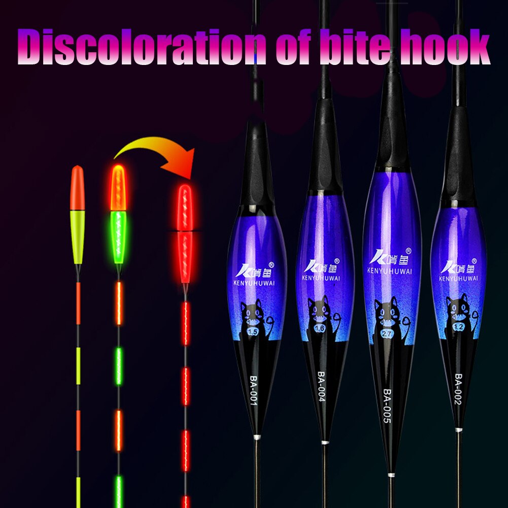 Smart Fishing Float Bite Alarm Fish Bite Bait Gravity Sensor LED Light Color Change Automatic Night Electronic Changing Buoy