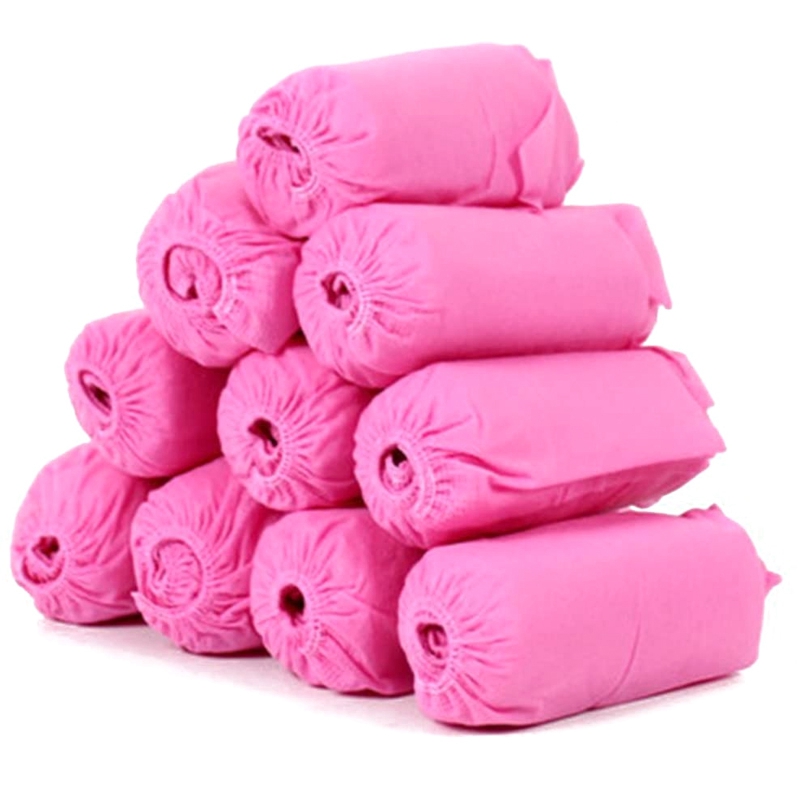 Copriscarpe monouso in tessuto non tessuto, 100 pezzi, antipolvere, antiscivolo, rosa