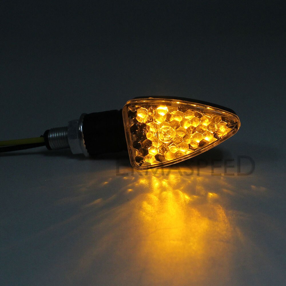 2 uds. LED amarillo Universal para motocicleta, luces de señal de giro, indicadores, lámpara intermitente, accesorios de luz diurna para motocicleta