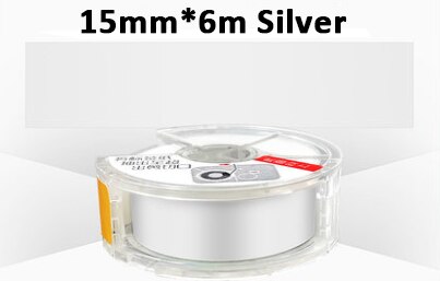 15mm*6meters Thermal Label tape Mini cute sticker for Seabird Label Printer use and office home: silver