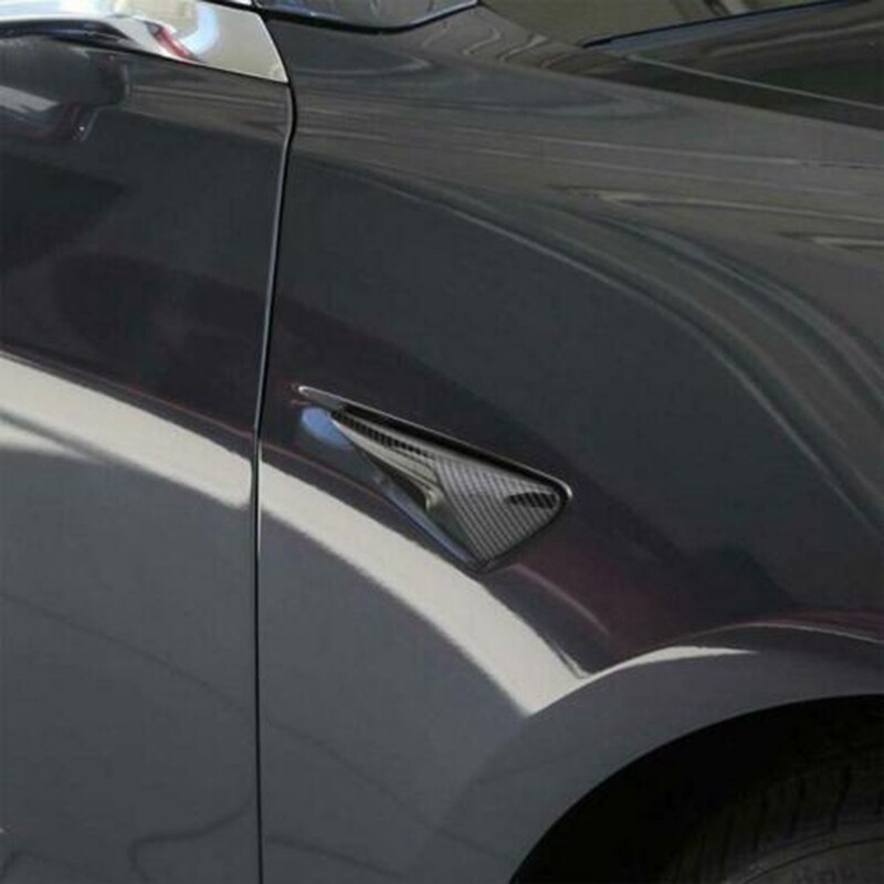 Cubierta protectora lateral de fibra de carbono mate para cámara Tesla modelo 3 Y X S, 2 uds.