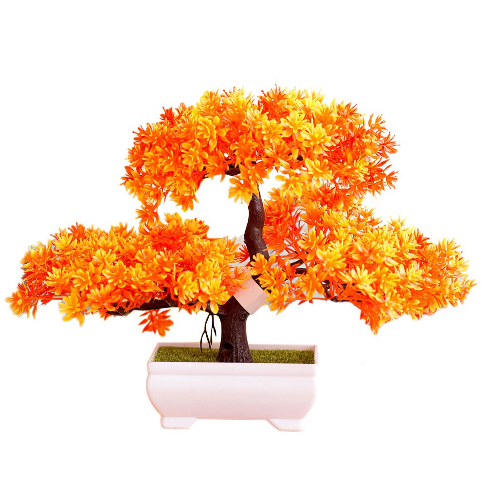 Artificial Tree Plant Bonsai Garden DIY Party Home Hotel Desktop Decor: Orange