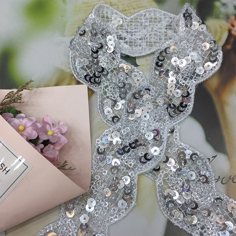 Cinta de encaje de lentejuelas de poliéster para de baile, adornos brillantes, tocado de boda, accesorios de bricolaje, ropa embellecimiento: 1 yarda / 1