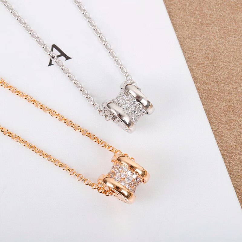 Europe and the United States sterling silver s925 small waist full of diamond accessories white shell gold-plated necklace