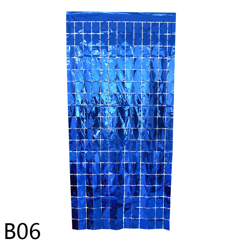 1Pcs Metalen Folie Metalen Draad Kwastje Bruiloft Verjaardag Wanddecoratie Achtergrond Deuren En Ramen Vierkante Regen Gordijn Muur Gordijn: B06
