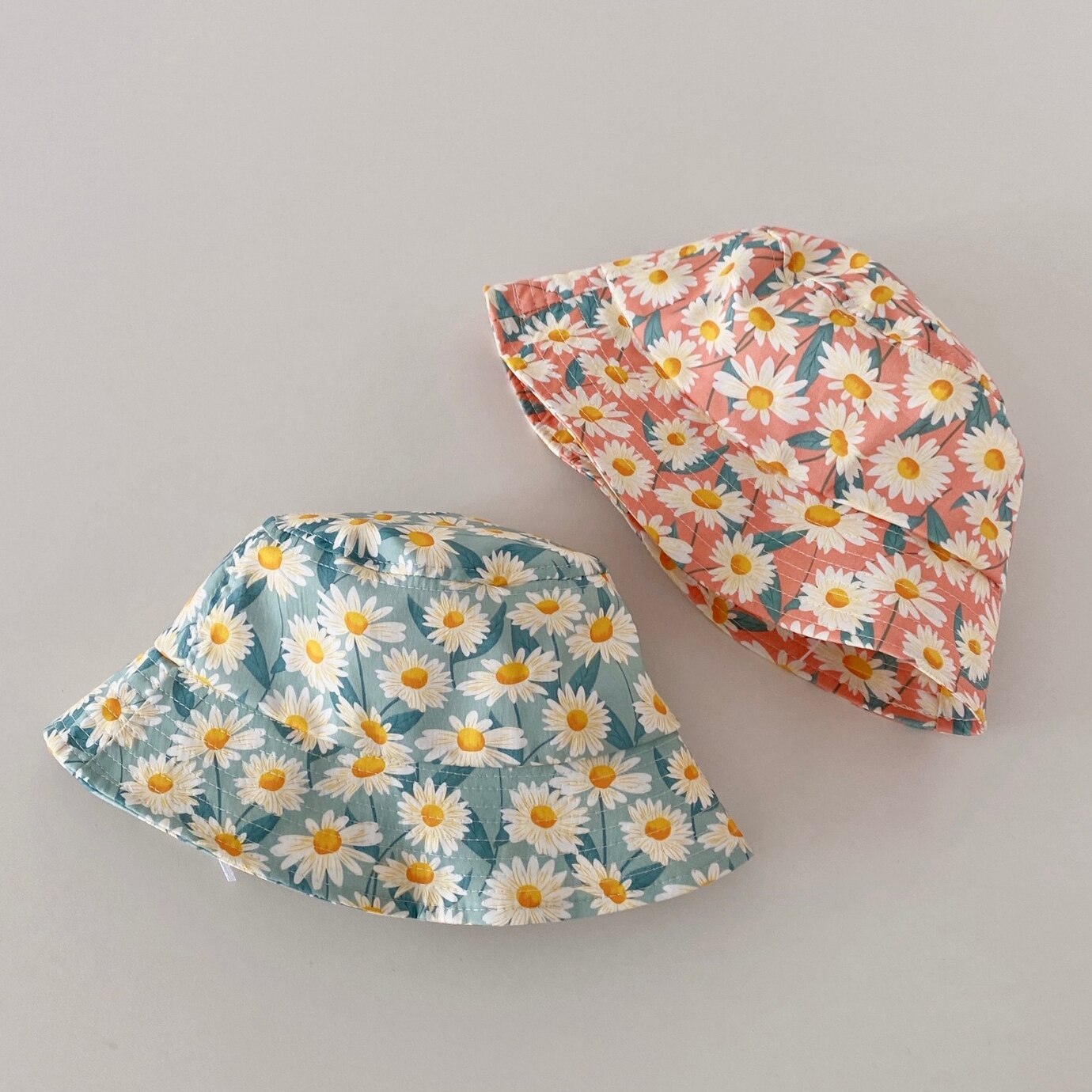 cute girls sun hat spring summer cotton print daisy tomato fisherman hats for girls outdoor casual caps