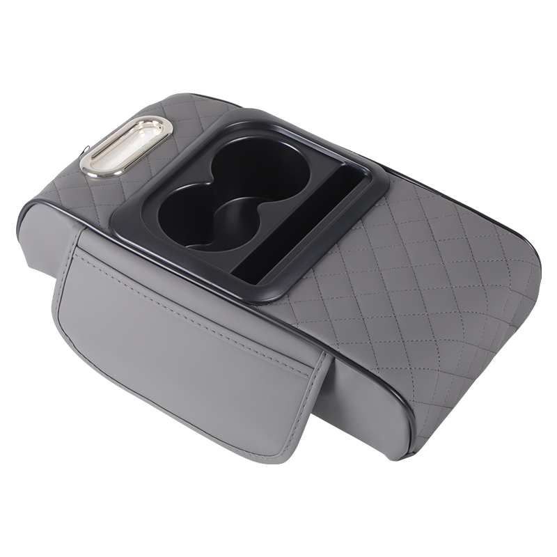 Opbergdoos voor auto-armsteun, organisator voor middenconsole voor auto's, verhogingskussen voor armleuning met bekerhouder, opbergdoos voor armleuning: WHITE