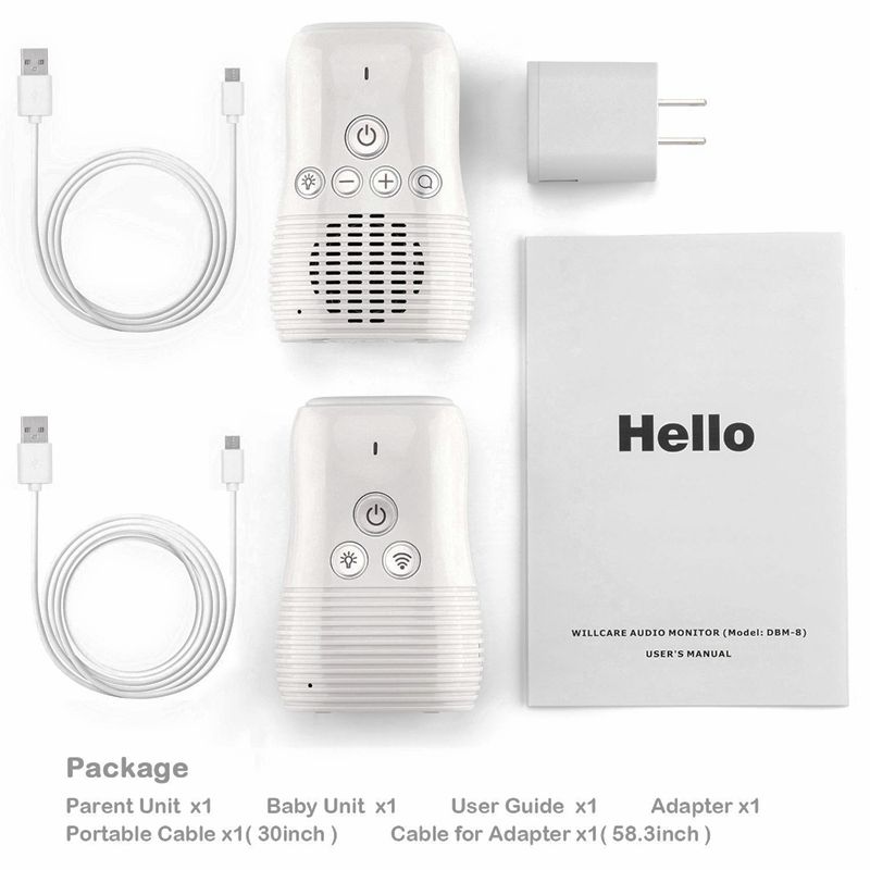 2.4Ghz Draadloze Babyfoon Kleine Draagbare Audio Babyfoon Twee-weg Audio Functie Intercom Oplaadbare Batterij