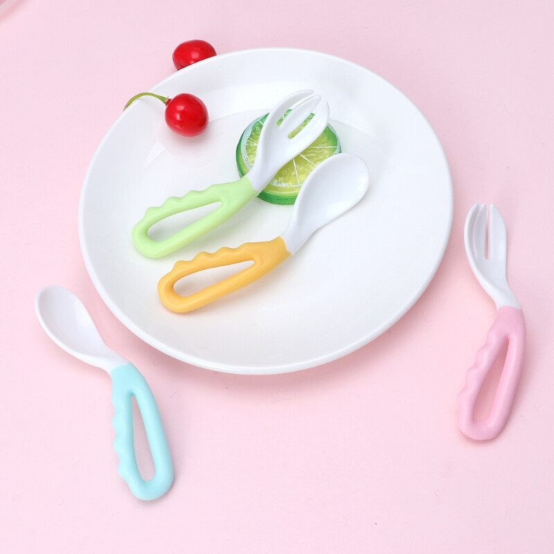 1 setti vauvan lusikka haarukkasarja astiasto turvalliset ruokintatarvikkeet bpa ilmaisia turvavälineitä lapsille vauvan lusikkahaarukka 2 kpl setti