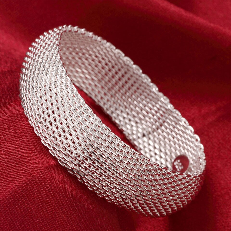 925 sterlina d'argento Intrecciato Braccialetti per Le Donne di Nozze Festa di Fidanzamento Dei Monili di Stile
