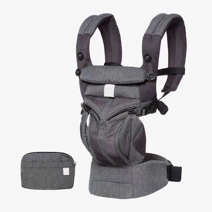 Ergonomische Draagzak 360 Omni Biologisch Katoen Vier Positie 360 Baby Carrier Ademende Koele Lucht Baby Carrier Rugzak: cool air gray2