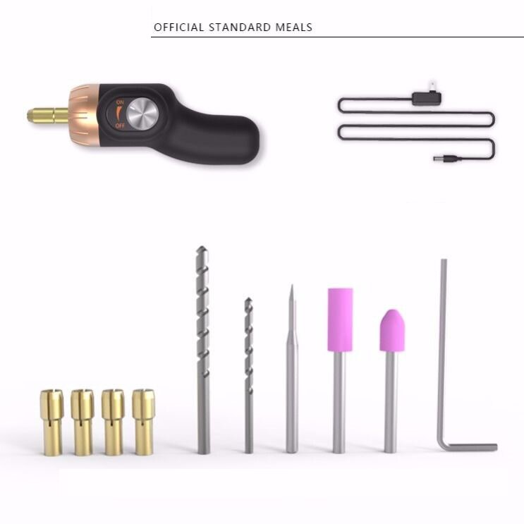 Elektrische Rotary Graveren Tool 24W Verstelbare Snelheid Polijstmachine Met 10Pcs Rotary Accessoire Kit Slijpen Cleaning Tool Kit: Default Title