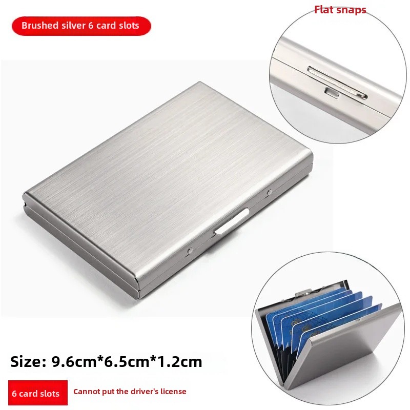Of The Season Anti-Magnetic Stainless Steel Metal Wallet Unisex High Security Simple Luxury Card Holder Men: WHITE