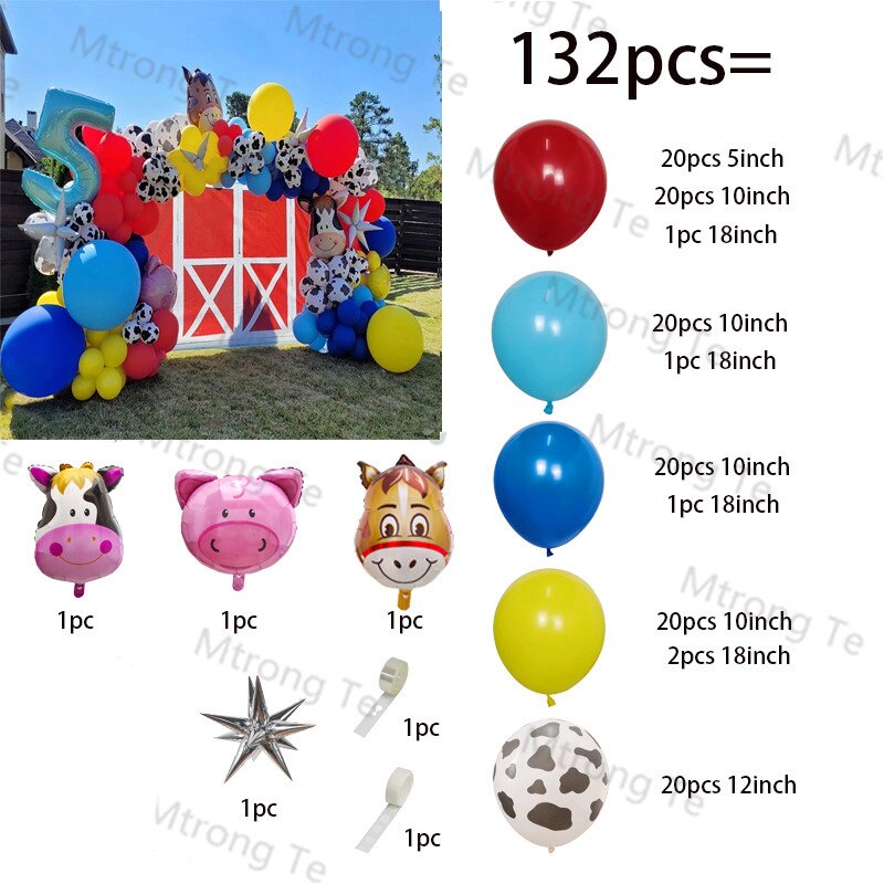 Farm Animal Birthday Party Supplies Barnyard 3rd Birthday Party Balloon...