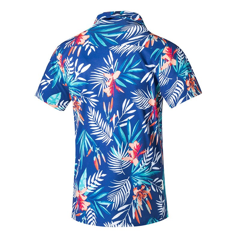 Mens Hawaiian Beach Shirt Summer Casual Printed Short Sleeve Shirts Men Masculina Brand Clothing 4XL