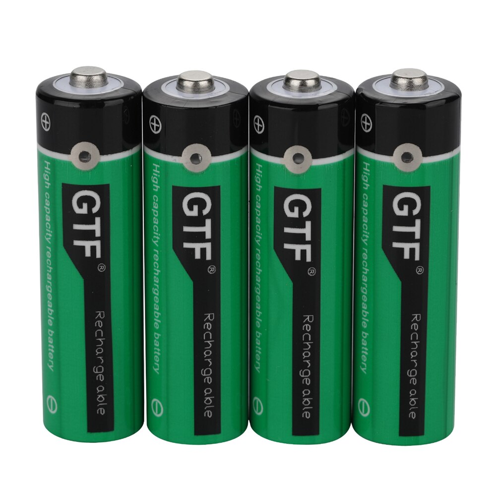 GTF1.5V USB AA li-ion Battery 2800mwh 1900mah 100% capacity li-polymer USB rechargeable battery Box USB cable