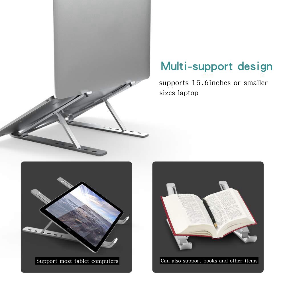 Angoily Mini Laptop-Ständer Aus Aluminium – Faltbar, Tragbar, Für Bessere Ergonomie & Kühlung, Silber
