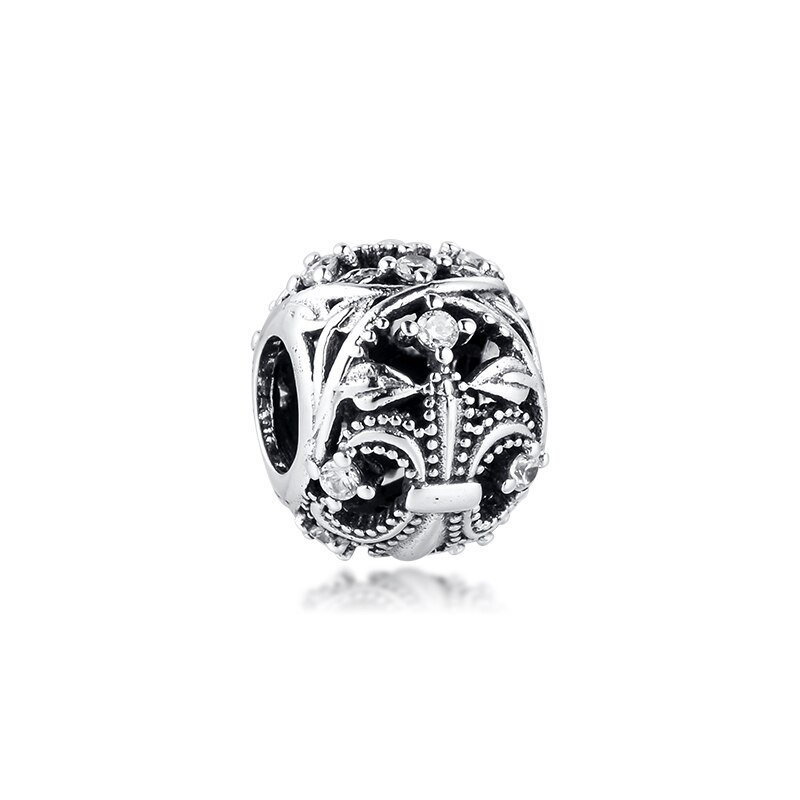 Ckk 925 Sterling Zilver Sparkling Ananas, clear Cz Charm Kralen Voor Sieraden Maken Diy Voor Vrouwen Fit Charms Armband 02025: Fleur de Lis