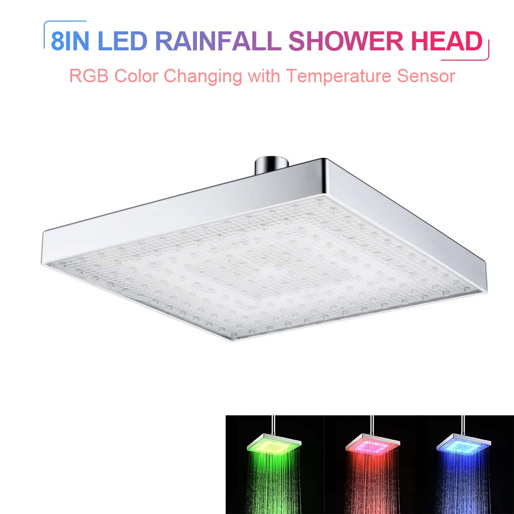 LED Rainfall Shower Head With Led Lights Temperatu... – Vicedeal