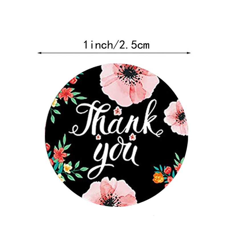500PCS/Roll Thank You Stickers Handmade Sticker Circle Stationery Thank You For Your Order Seal Labels Thank You Sticker