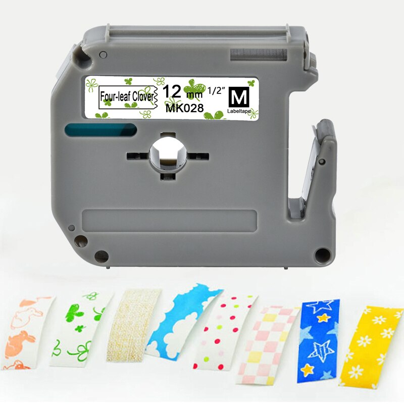 Lovely Pattern MK-231 Compatible brother M-K231 MK231 MK 231 black on white 12mm strong adhesive label tapes for PT-80 PT-70