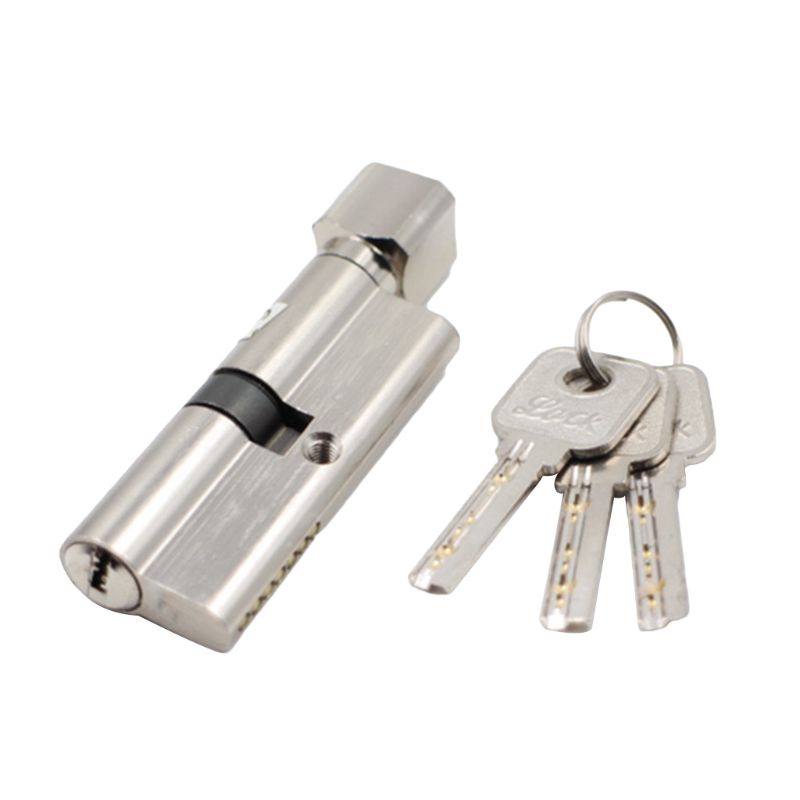 1 sæt dørcylinderlås tyverisikring indgangsdørlås i metal med 3 nøgler til hjemmekontoret: Sølv