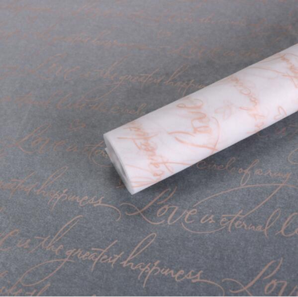 Marble / Letter Flower Wrapping Tissue Paper Material 30 sheets Shoes Packing Craft Paper DIY Bouquet Supplies 50*70cm: Love pink