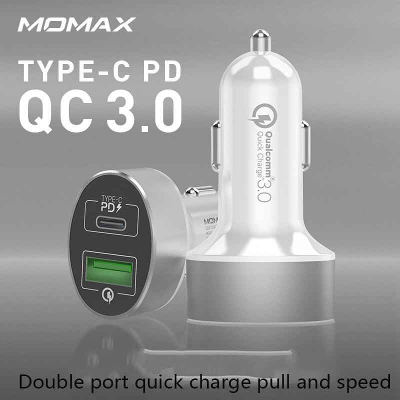 Lading van MOMAX PD auto ondersteuning (36 W) twee-weg outlet, opladen tegelijkertijd PD + QC3.0, twee quick lading Veel compatibel