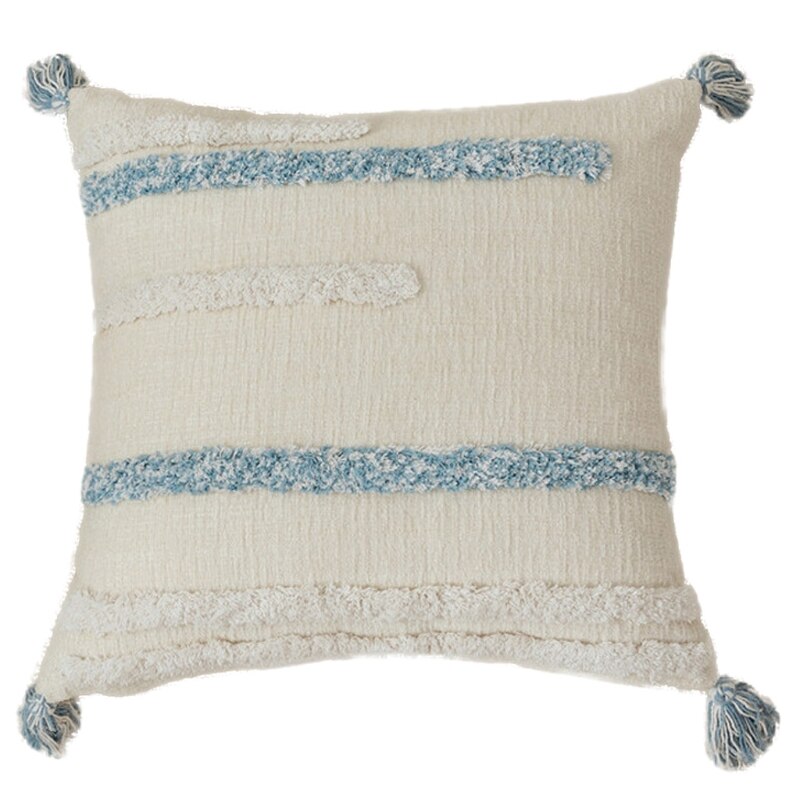 Tribal Boho ethnique tufté jeter taie d'oreiller tissé rayures glands housse de coussin: green