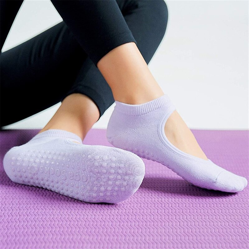 Pilates-socken für damen, rutschfest, atmungsaktiv, offen, yoga-socken, knöchelsocken, ballett- und sportsocken für damen, fitnessstudio