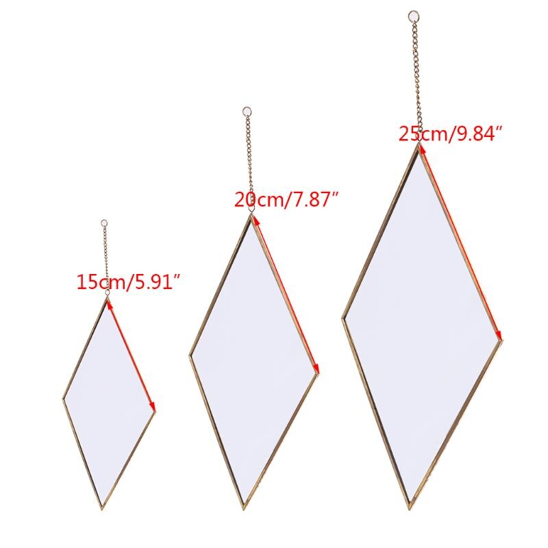 Rhombus Wall Hanging Mirror Gold Dressing Table Makeup Mirrors Bedroom Decor