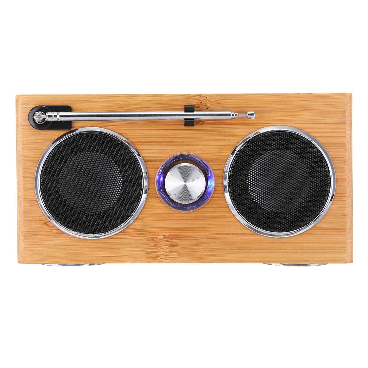 Retro Vintage Radio Super Bass FM Radio Bamboo Multimedia Speaker Classical Receiver USB With MP3 Player Remote Control