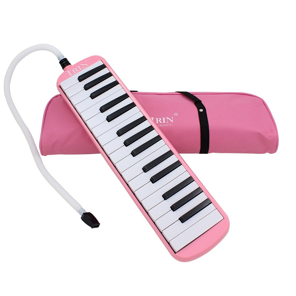 Mundorgel keyboardinstrument holdbart 32 klavertangenter melodica med bæretaske til musikelskere begyndere udsøgt: Lyserød