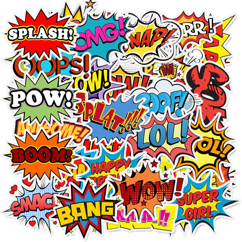 50 pieces of English alphabet luggage sticker explosion cloud personality pull rod box laptop Skateboard Sticker