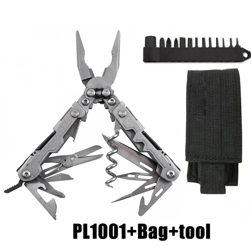 Folding Multitool Pliers Multi-functional Combination Tool Pliers EDC Outdoor Equipment: Pink