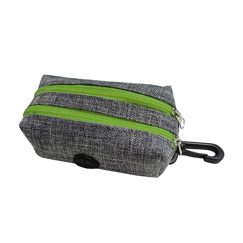 Dog Poop Dispenser With Double Zipper Leak-Proof Dog Waste Bags Oxford Cloth Waste Bag Dispenser Dog Poop Holder: Green