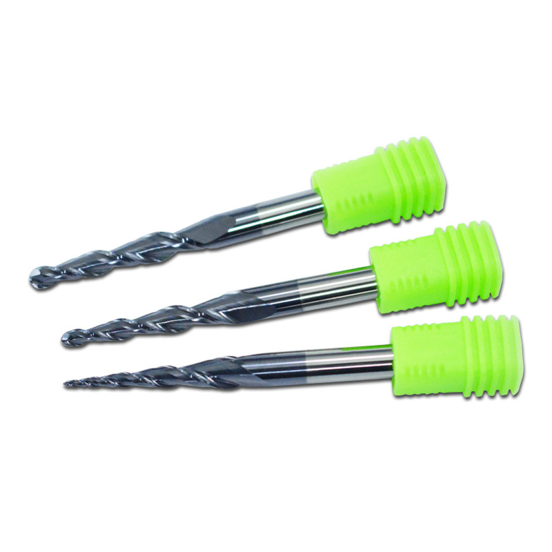 1pc HRC55 D3.175-D6mm Tapered Ball Nose End Mill Tungsten Solid Carbide Coated Tapered Cone Cnc Milling Cutter