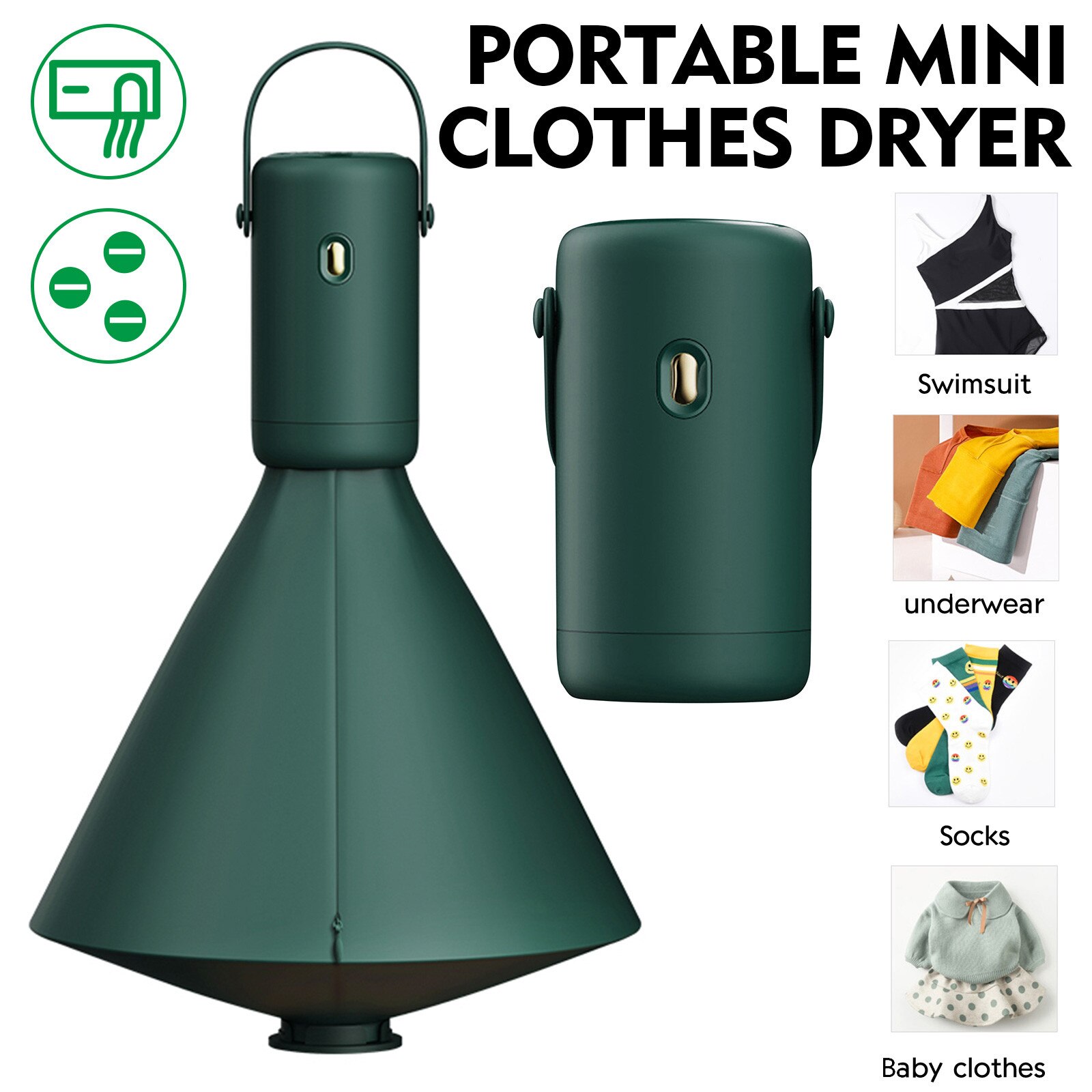 Portable Clothes Dryer Travel Dryer Mini Dryer Premium Travel Accessories For Underwear Foldable Laundry Electric Dryer Machine
