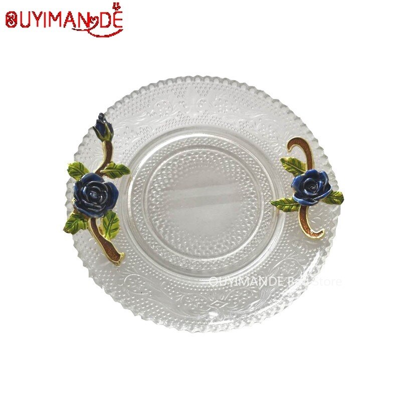Bleu belle papillon émail tasse à café fleur thé verre tasses boisson chaude et froide thé tasse cuillère ensemble parfait de mariage