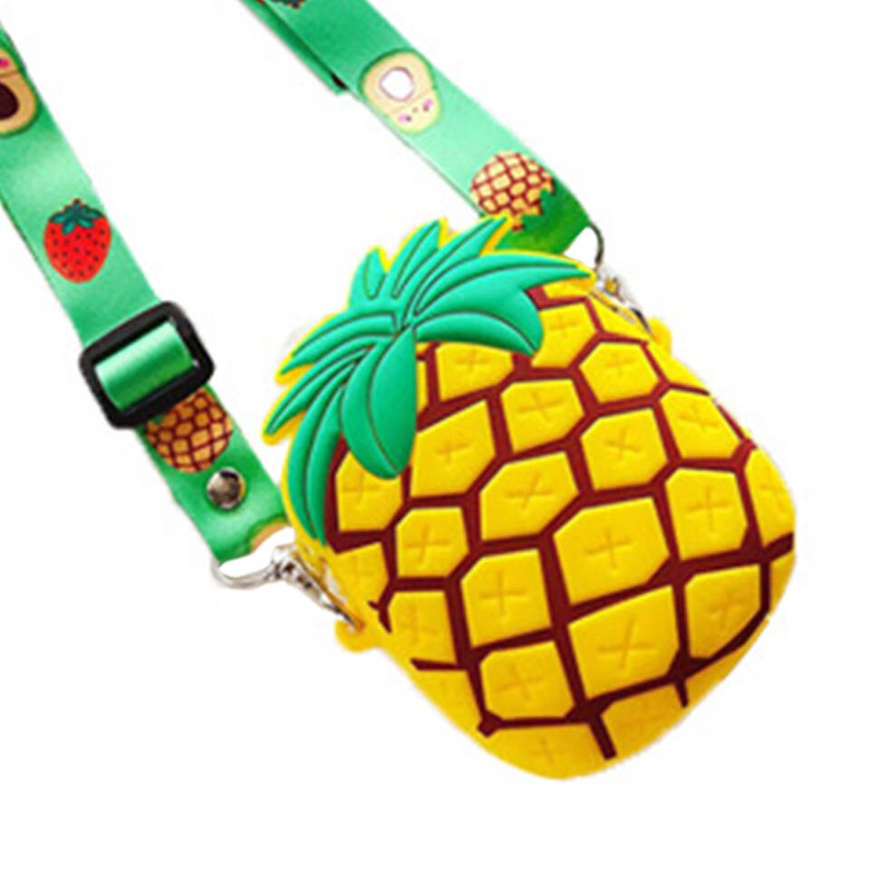 Silicone arco-íris redondo crossbody moeda saco criança menina crianças bolsa de ombro alça ajustável férias viagem bolso pacote: 15