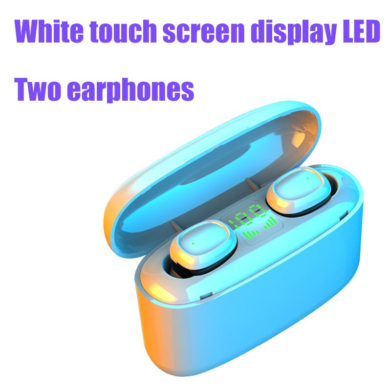 G5S Tws Mini Oortelefoon Bluetooth Business Oortjes Waterdichte IPX7 Sport Oordopjes Voor Xiaomi Huawei Iphone Draadloze Koptelefoon: LED white