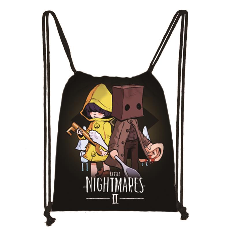 Game Little Nightmares 2 Drawstring Bag Student Schoolbag Cool Backpack Teenager Travel Bag Women Men Bookbag Casual Bags: 005
