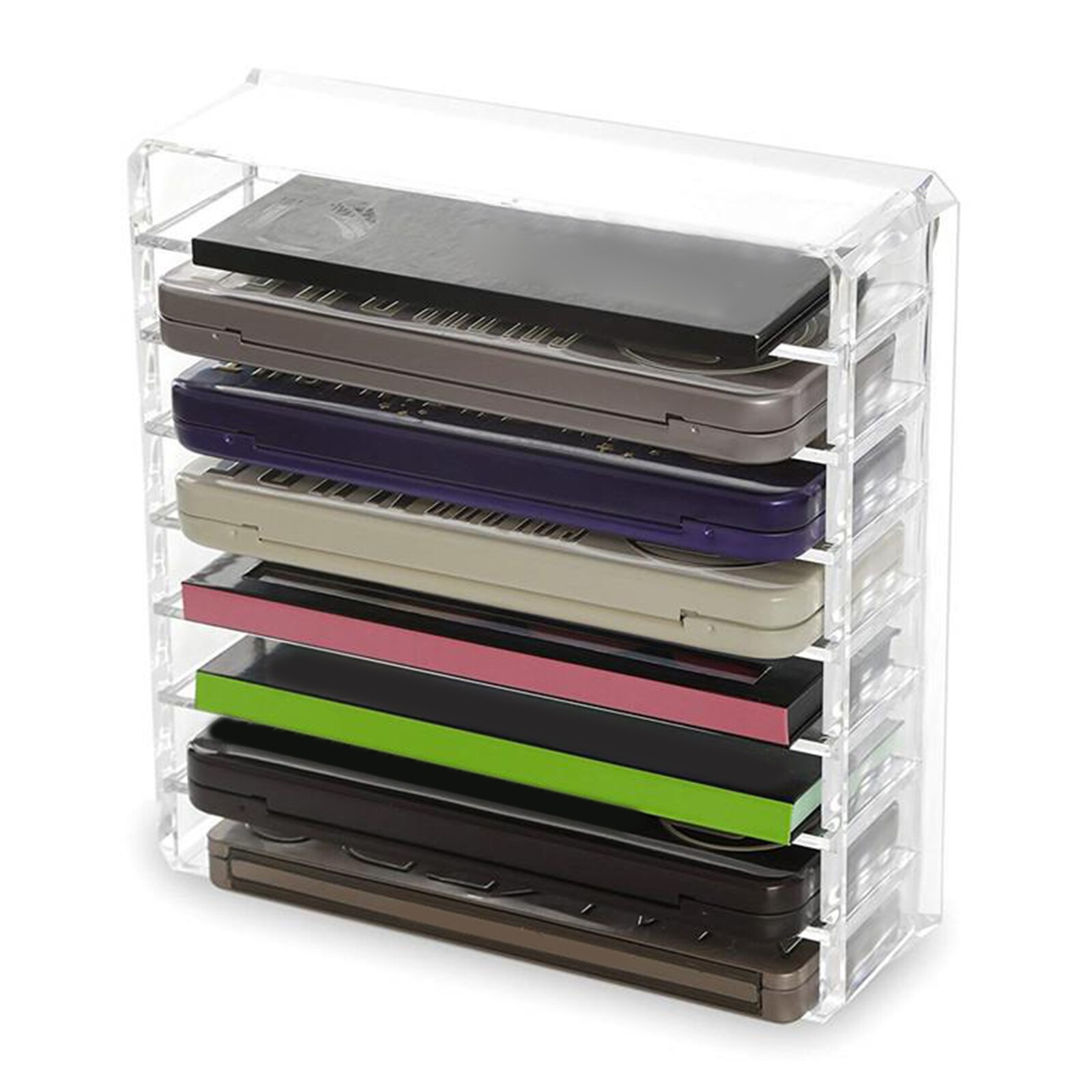 Clair acrylique maquillage organisateur maquillage porte-outils poudre gâteau boîte beauté éponge rouges à lèvres mallette de rangement pour cosmétique