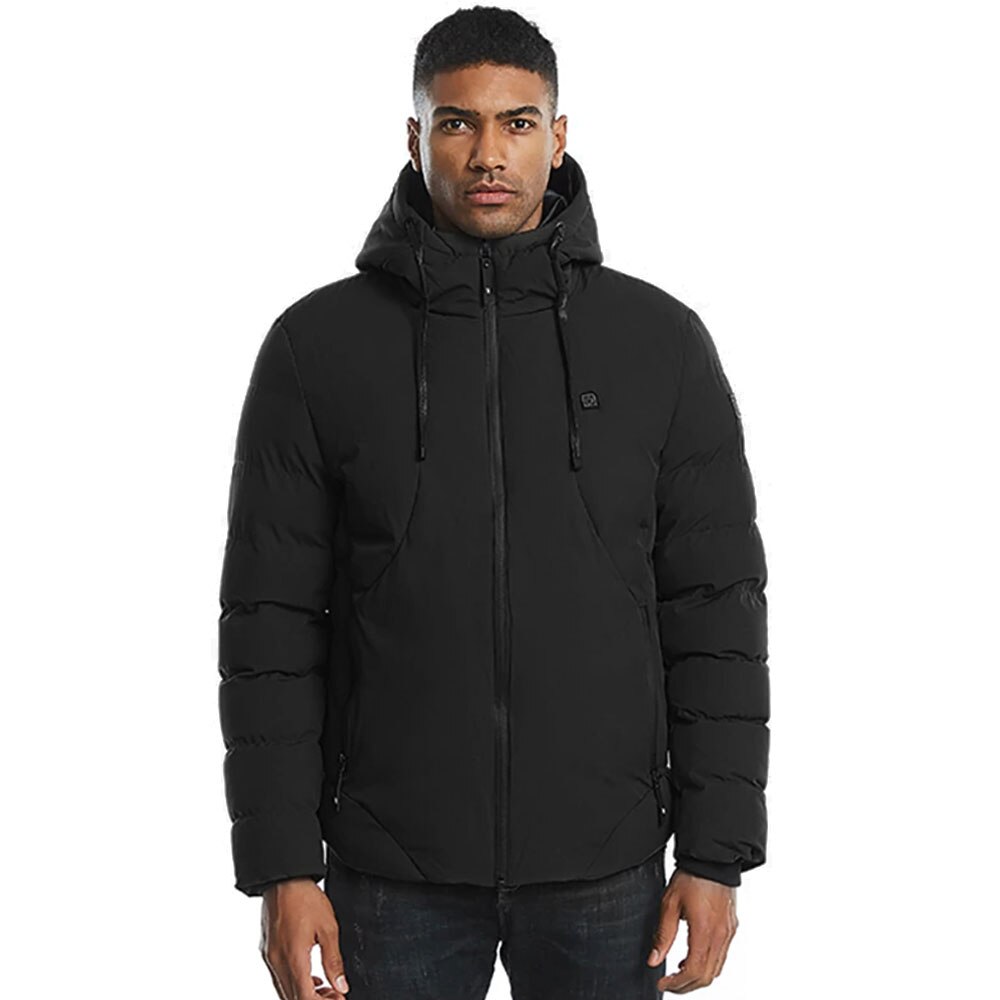 NWE-chaquetas de invierno cálidas con USB para hombre, termostato inteligente de Color puro con capucha, ropa calefactable, impermeables,
