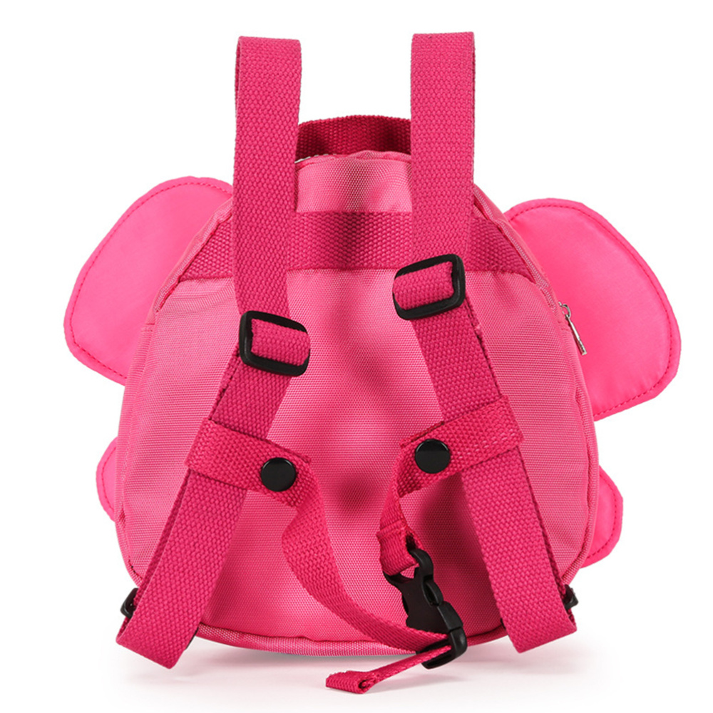 Mochila de nailon para niños, mochila anti-perdida esteroscópicas con alas de mariposa de dibujos animados, bolsa de hombro para niños y niñas (roja)
