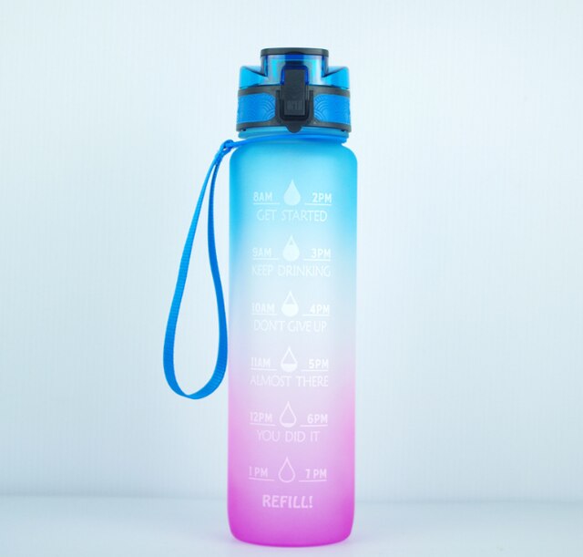 Mi botella de agua de plástico de 1000ml Drinkware Tour deporte al aire libre de la escuela sello con cierre hermético Gourde escalada espacio taza botella de agua: 14